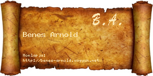 Benes Arnold névjegykártya