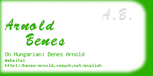 arnold benes business card